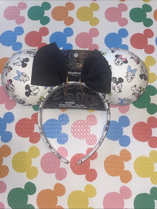 Disney Accessories - Disney Aldi Black Bow Minnie Ear Headband with Character Print